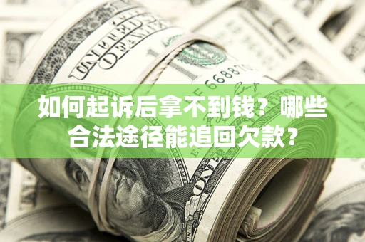 武汉如何起诉后拿不到钱？哪些合法途径能追回欠款？