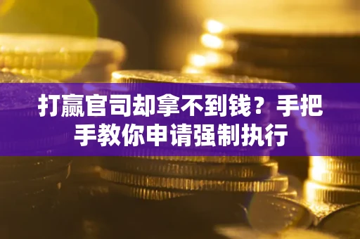 武汉打赢官司却拿不到钱？手把手教你申请强制执行